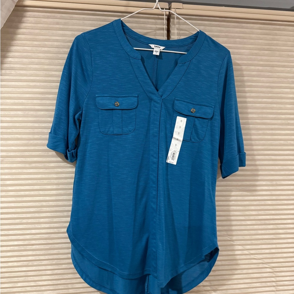Sonoma Blue Relaxed Buttoned Blouse
